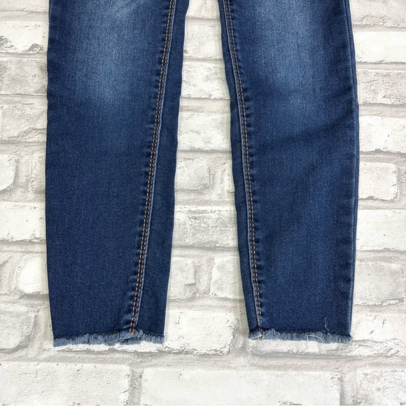 True Craft Girls Blue Denim Raw Hem Stretch Jeggings - Size 7 - Picture 4 of 11